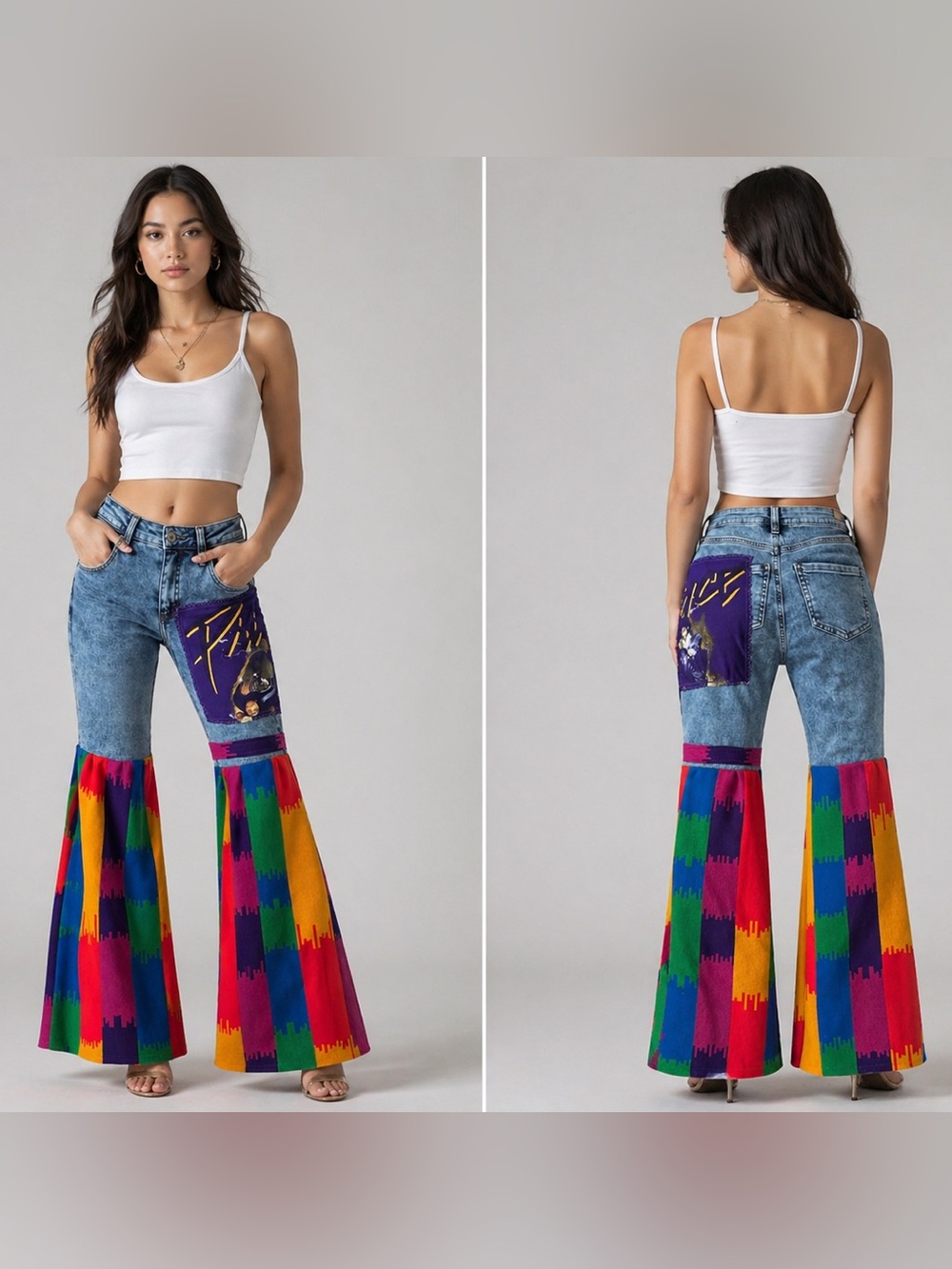 Upcycled PRINCE tshirt jeans